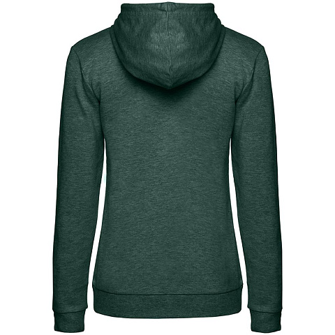 Толстовка с капюшоном женская Hoodie, темно-зеленый меланж - рис 3.