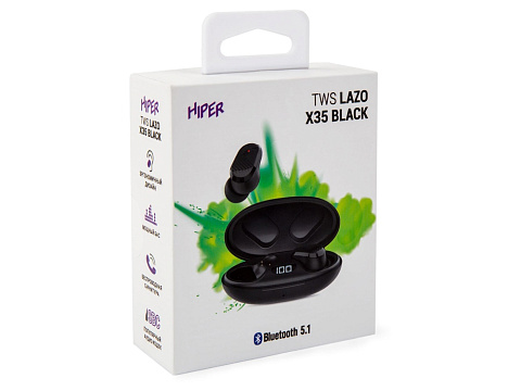 Наушники HIPER TWS Lazo X35 Black (HTW-LX35) Bluetooth 5.0 гарнитура, Черный - рис 8.