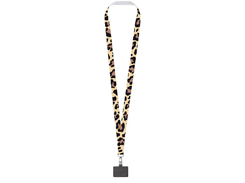 Ланъярд 2 см под сублимацию с трендовым карабином и большим держателем для телефона из ПЭ, серебристый - рис 2.