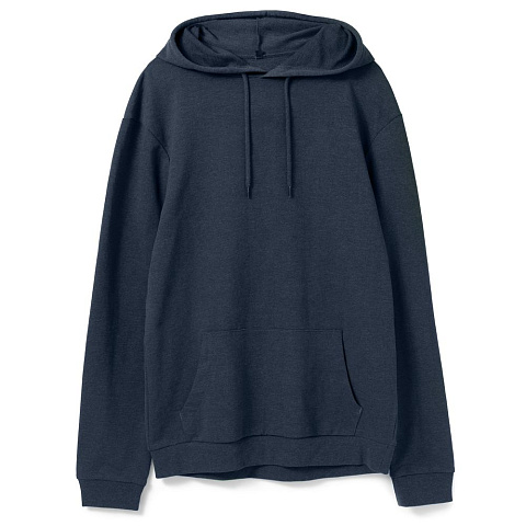 Толстовка с капюшоном унисекс Hoodie, синий меланж - рис 2.