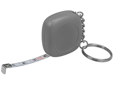Брелок-рулетка 1м Block, серый - рис 2.
