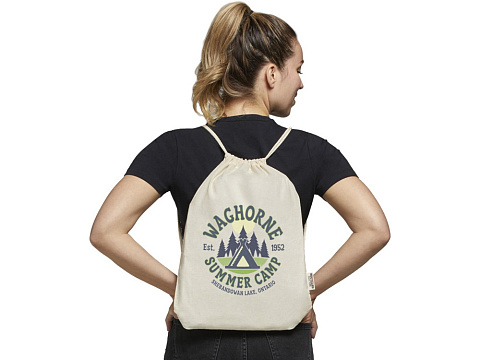 Oregon сумка-кисет из переработанного хлопка, сертифицированного согласно GRS, плотностью 140 г/м² - Темно - синий - рис 5.