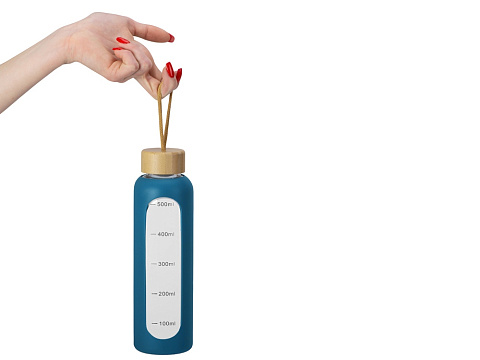 Бутылка из боросиликатного стекла Hangy, 550 мл, индиго - рис 7.