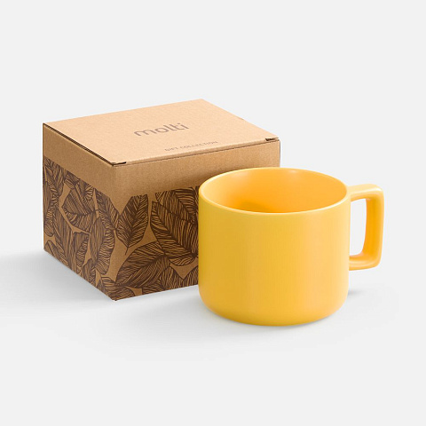 Чашка Jumbo в коробке матовая, желтая - рис 2.