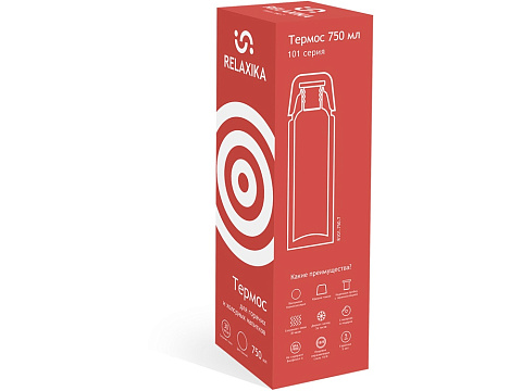 Термос Relaxika 101 (0,75 литра), красный (без лого) - рис 12.