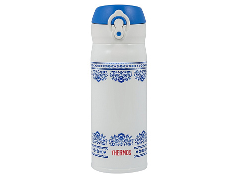 Термос из нерж. стали тм THERMOS JNL-402-BLWH SS V.Insulated Flask,400ml, бело-синий - рис 2.