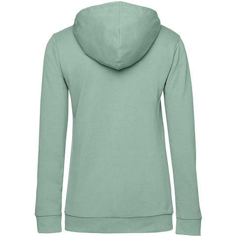 Толстовка с капюшоном женская Hoodie, серо-зеленая - рис 3.