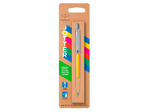 Шариковая ручка Parker Jotter ORIGINALS YELLOW CT, стержень: M blue ЭКО-УПАКОВКА - рис 3.