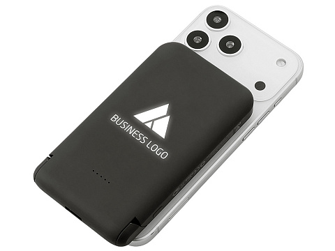 Беспроводной внешний аккумулятор с подсветкой лого и подставкой Magflash, 10000 мАч, 15 Вт, черный - рис 10.