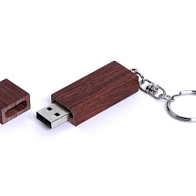 USB-флешка на 64 ГБ прямоугольная форма, колпачек с магнитом, коричневый