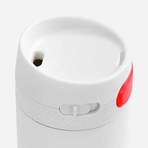 Термостакан X1 с цветной кнопкой, белый с красным - рис 4.