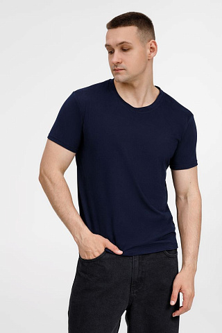 Футболка унисекс Senti, темно-синяя - рис 6.