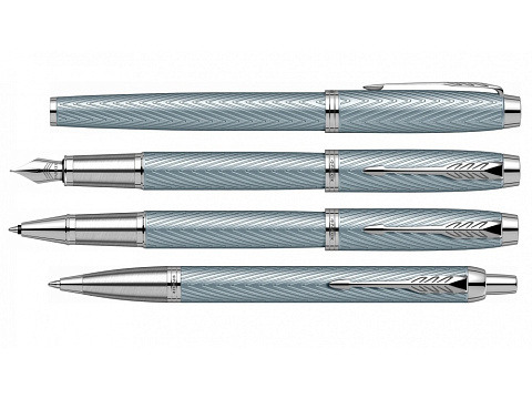 Шариковая ручка Parker IM Premium K318  Blue Grey CT, стержень: M, цвет чернил: blue, в подарочной упаковке. - рис 7.