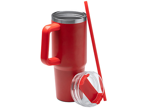 Термокружка Крэнстон с двойными стенками из переработанной нержавеющей стали, красный - рис 2.