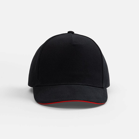 Бейсболка Classic 2.0, черная с красным кантом - рис 4.