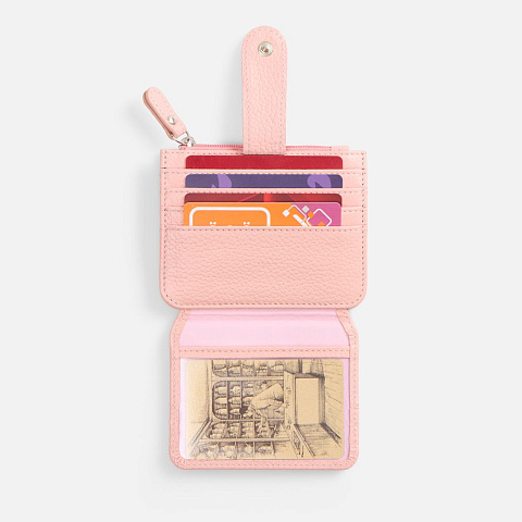 Картхолдер на молнии Unison, розовый - рис 6.