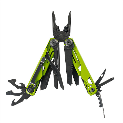 Мультитул Stinger, 107 х 19 мм, 19 функций, сталь, салатовый корпус, стоунвош, в картонной коробке, в комплекте нейлоновый чехол - рис 3.