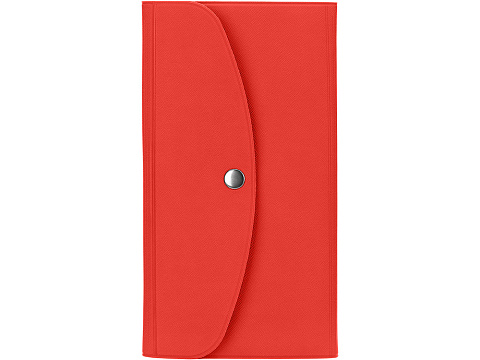 Органайзер для документов на кнопке с отделением для купюр и ручки, упаковка в индивидуальный пакет, красный/серый - рис 4.