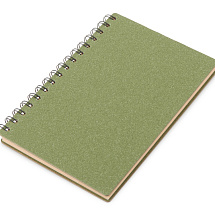 Блокнот на спирали в картонной обложке с переработанной бумагой Mania, зеленый
