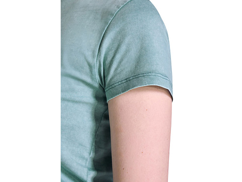 Футболка Fiyi женская, сине-зеленый выстиранный - рис 8.