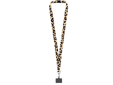 Ланъярд 2 см под сублимацию с трендовым карабином, замком обрыва и большим держателем для телефона из ПЭ, серебристый - рис 2.