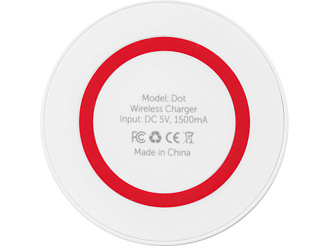 Беспроводное зарядное устройство Dot, 5 Вт, белый/красный - рис 5.