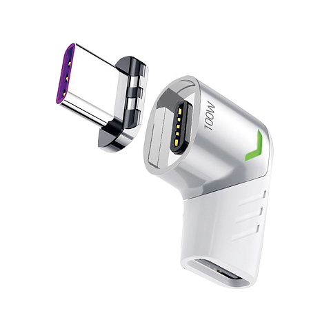 Адаптер USB-С - USB-C, магнитный, белый, Deppa - рис 2.