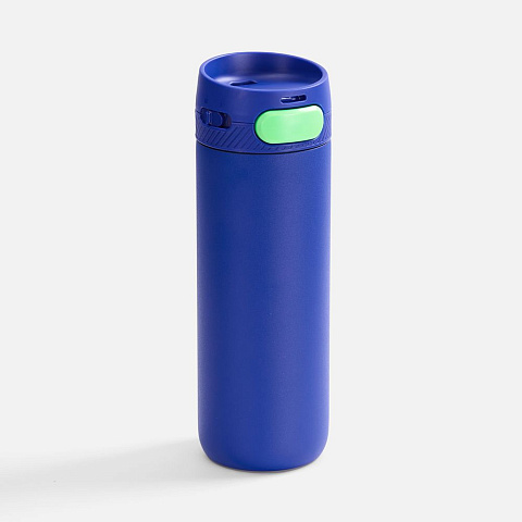 Термостакан X1 с цветной кнопкой, синий с зеленым - рис 2.