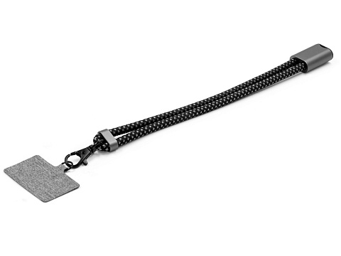 Ремешок-держатель для телефона с зарядным кабелем USB-C - USB-C Lany Wristband Charge Eco, серый - рис 2.