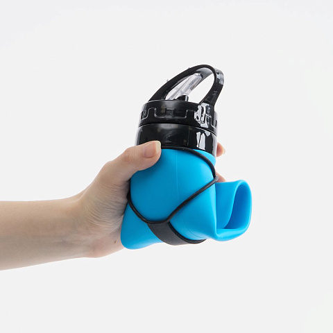 Складная бутылка для воды Langfossen, голубая - рис 8.