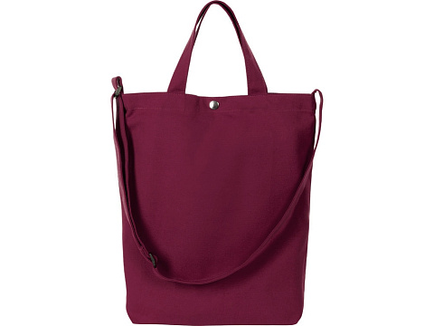 Сумка Helfer из хлопка на кнопке с регулирующейся лямкой, бордовый - рис 3.