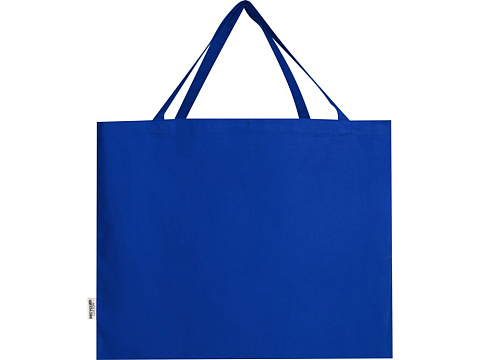 Odessa большая эко-сумка из переработанного хлопка, сертифицированного согласно GRS, плотностью 220 г/м² - Ярко-синий - рис 3.