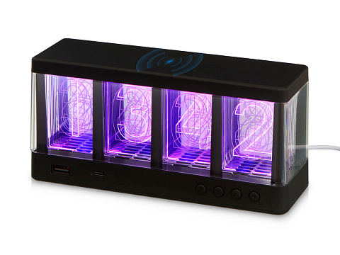 Часы с беспроводной зарядкой Cyber, 10 Вт (Р)