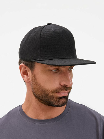 Бейсболка Epicore с прямым козырьком, черная - рис 6.