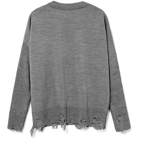 Джемпер оверсайз унисекс Grunge, серый - рис 3.