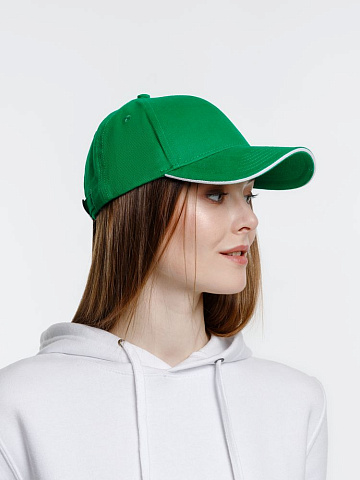 Бейсболка Spiker, зеленая с белым - рис 7.