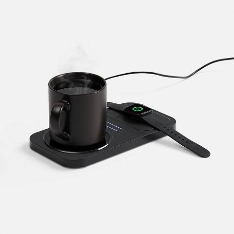 Беспроводное зарядное устройство с подогревом кружки Hot Task, черное - рис 4.