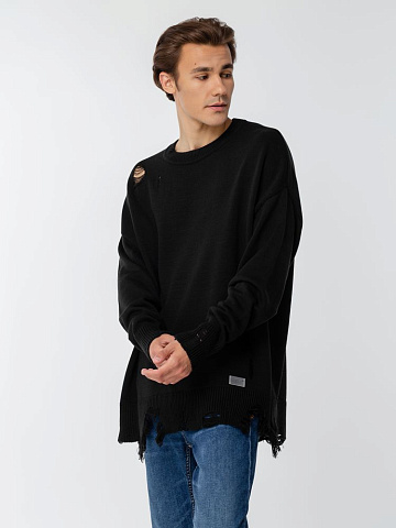 Джемпер оверсайз унисекс Grunge, черный - рис 8.