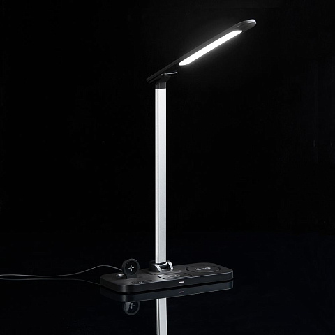 Настольная лампа с беспроводной зарядкой Power Light, черная - рис 9.