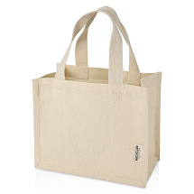 Мини эко-сумка Odessa с клинчиком, изготовленная из переработанного хлопка, сертифицированного согласно GRS, плотностью 220 г/м², объемом 9 л - Натуральный