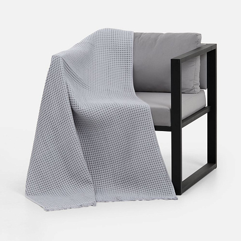 Плед вафельный Elenglect, светло-серый - рис 5.