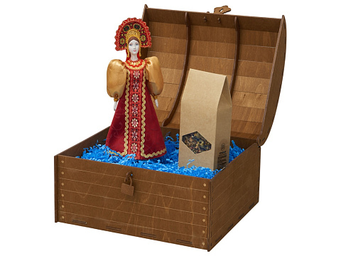 Подарочный набор: кукла фарфоровая, чай Малина с мятой, красный - рис 2.