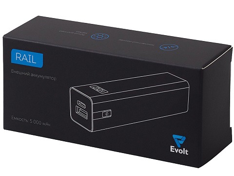Внешний аккумулятор Rail, 5000 mAh, синий - рис 9.