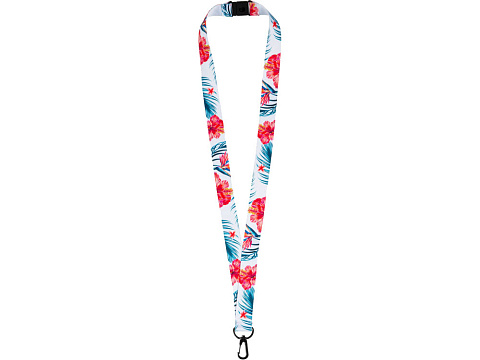 Ланъярд 2 см под сублимацию с карабином и замком обрыва, черный - рис 2.