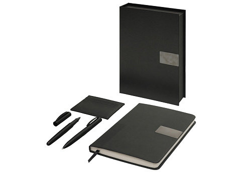 Подарочный набор Goethe с блокнотом А5, 2-мя ручками и картхолдером, черный