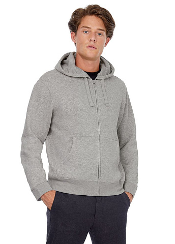 Толстовка мужская Hooded Full Zip серый меланж - рис 6.