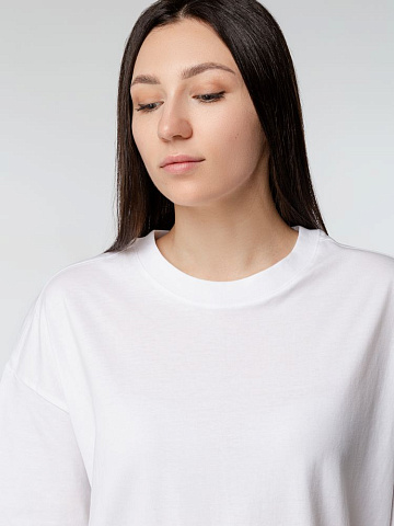 Футболка оверсайз женская Boxy Women, бежевая (льняная) - рис 6.