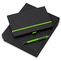 Подарочный набор Jacque 2.0. с ручкой и блокнотом, зеленое яблоко