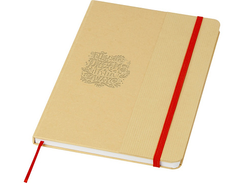 Nelida блокнот формата А5 в твердой обложке из переработанного картона - Красный - рис 4.