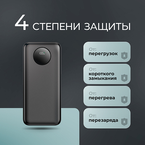 Внешний АКБ NRG Turbo V4 30000 мА-ч, дисплей, черный, Deppa - рис 6.